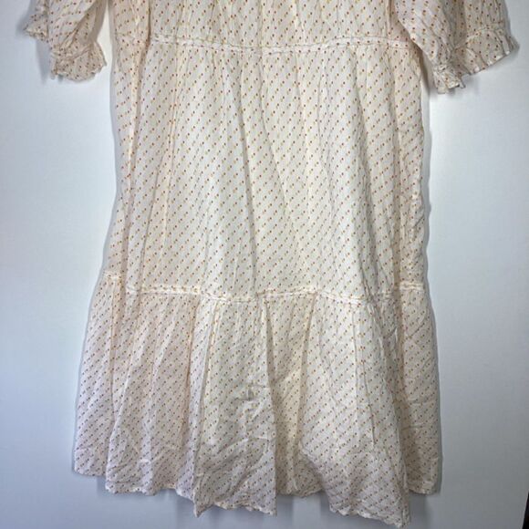 Closed Bull Bell Polka Dot Dress Strawberry Pink 3/4 Sleeveless Cinched Waist - Picture 12 of 17